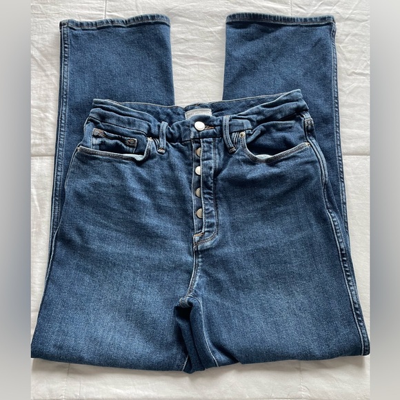 Good American Good Curve Straight Leg Blue Jeans 8/29 Button Fly Capsule Classic - Picture 2 of 10